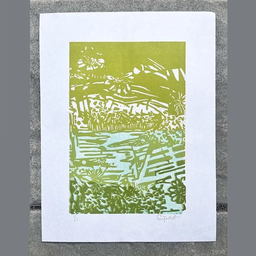 Shade of Chartreuse Woodcut Print — Erin Kerbert